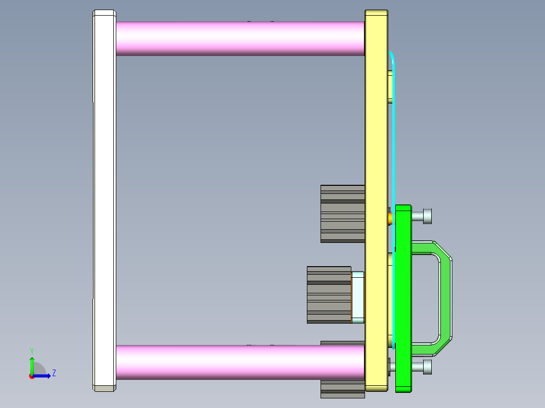 d15_top_case_al_cnc1笔记本CNC工装夹具三维模型左视图