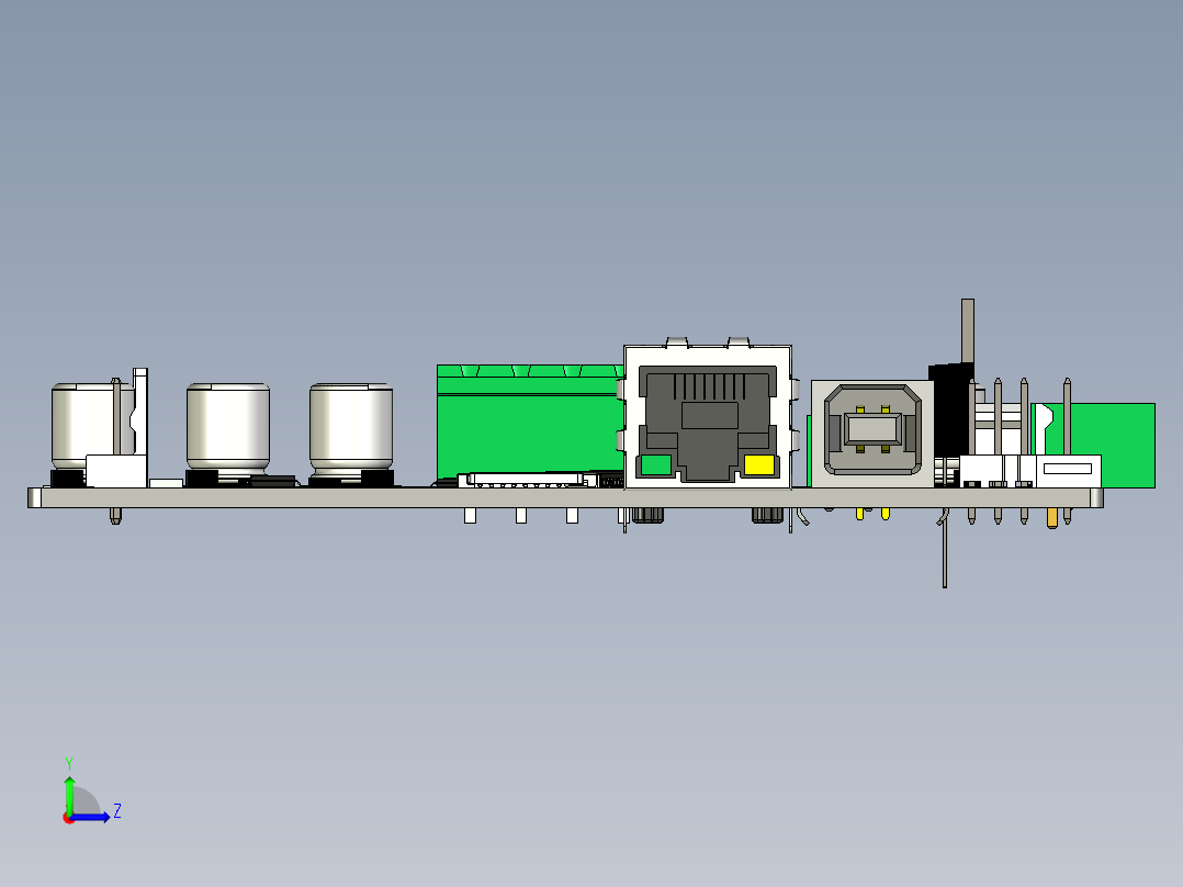 电路板smoothieboard_5xc CREO STP左视图