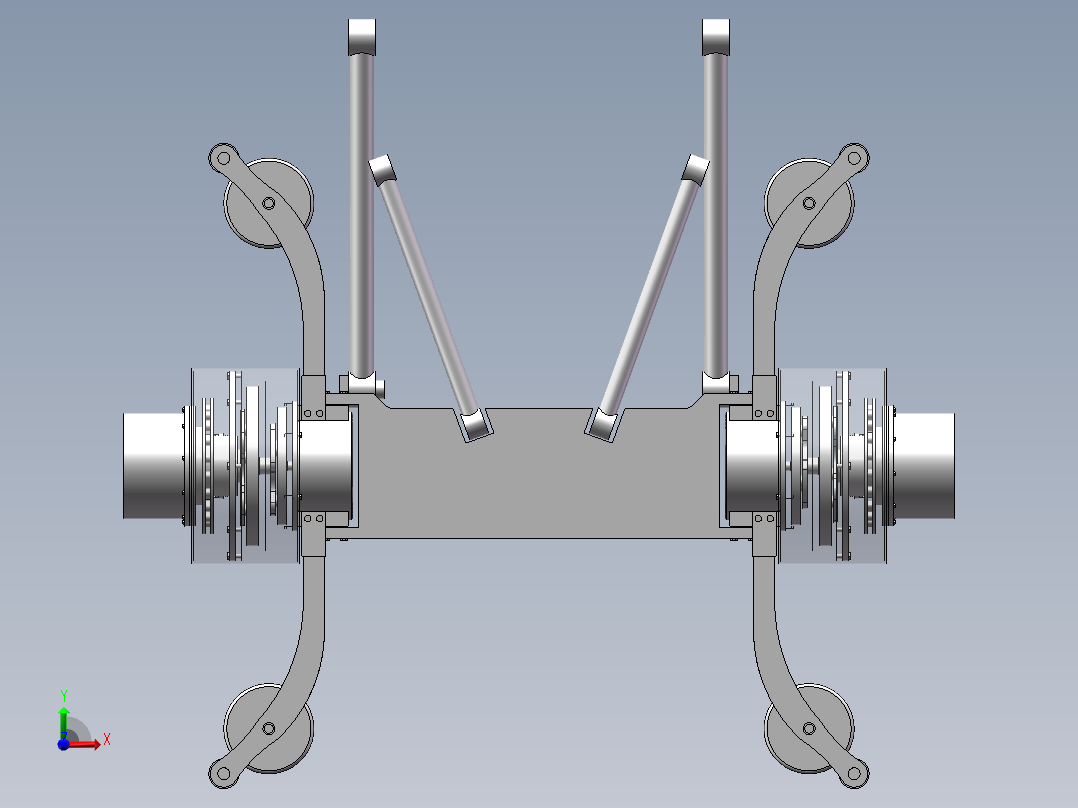 轮边电驱动桥前视图