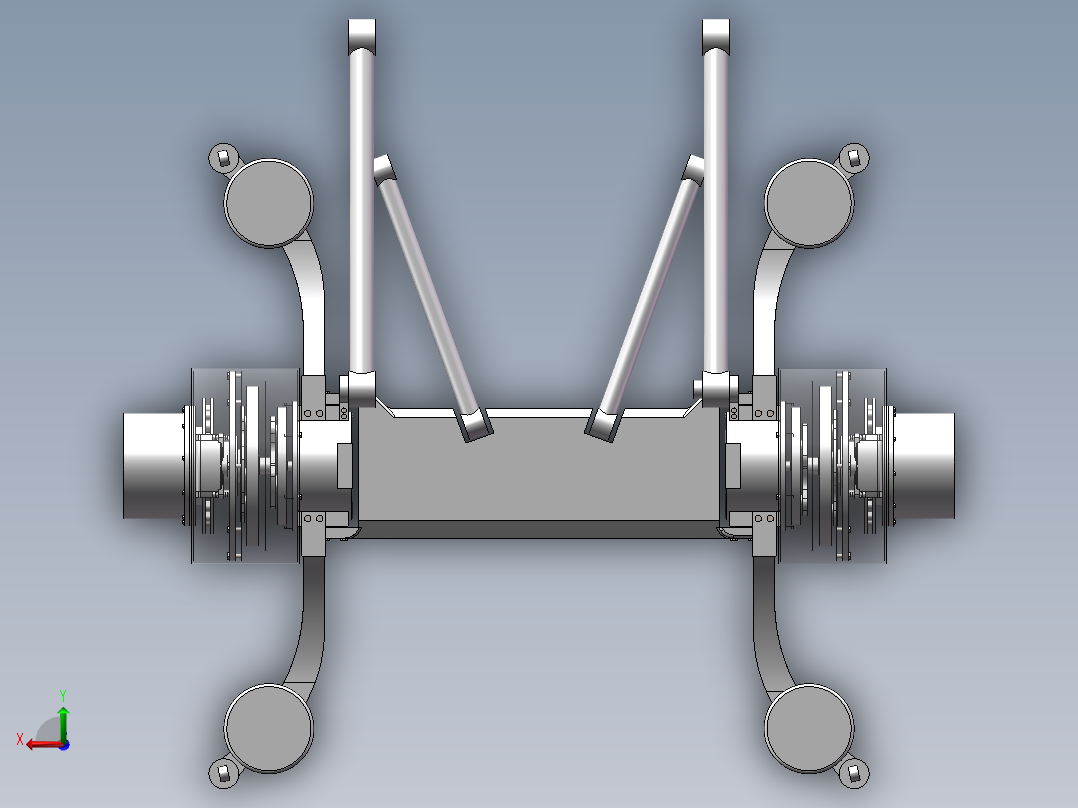 轮边电驱动桥后视图