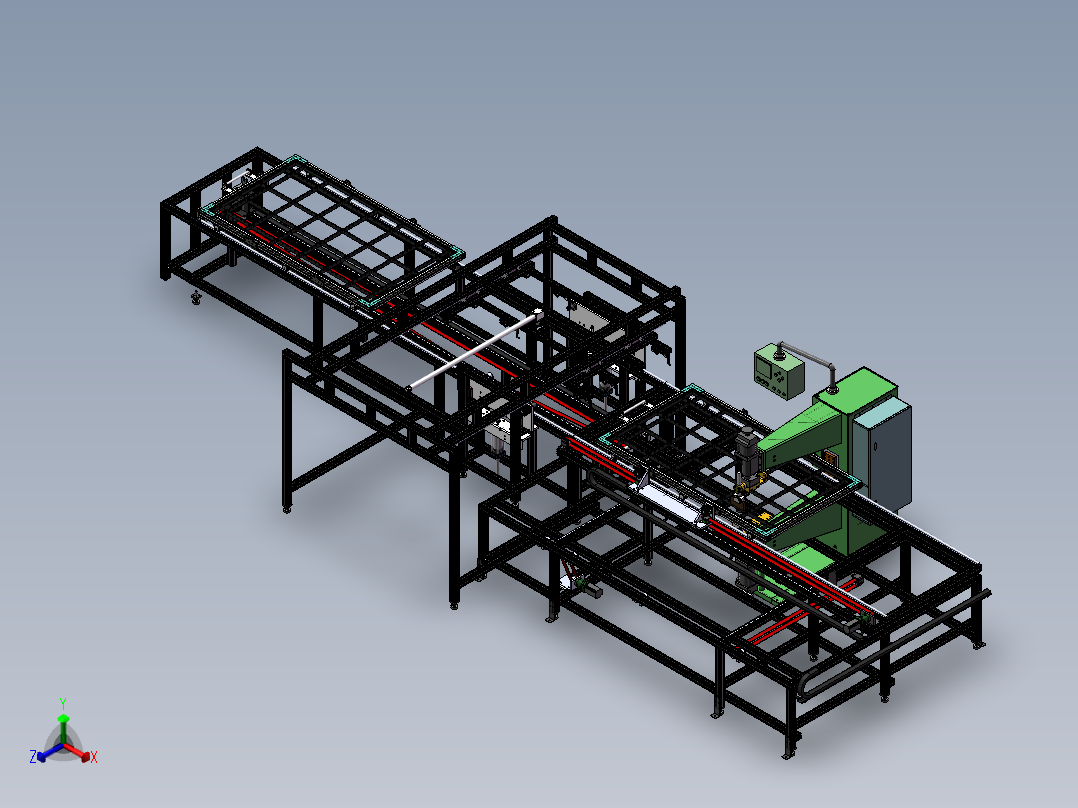 YTZH119移动排焊自动卸料专机正等轴测图