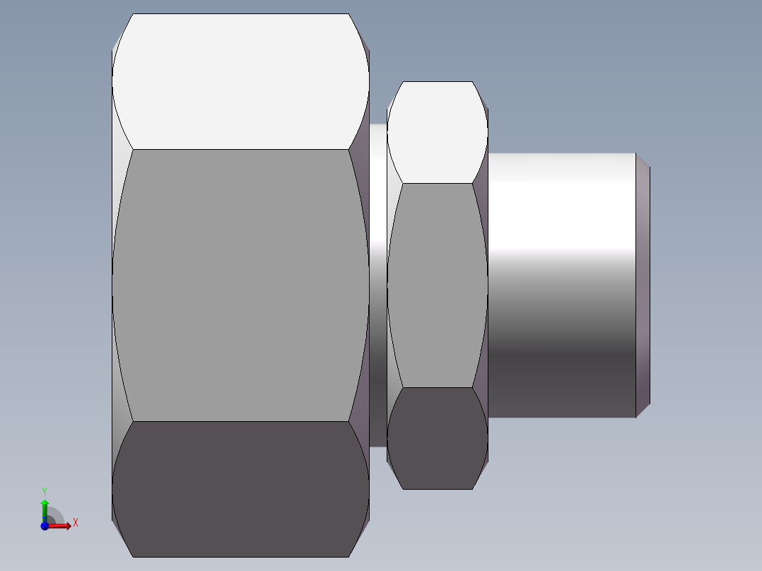 直通变径接头、2C-18-26前视图