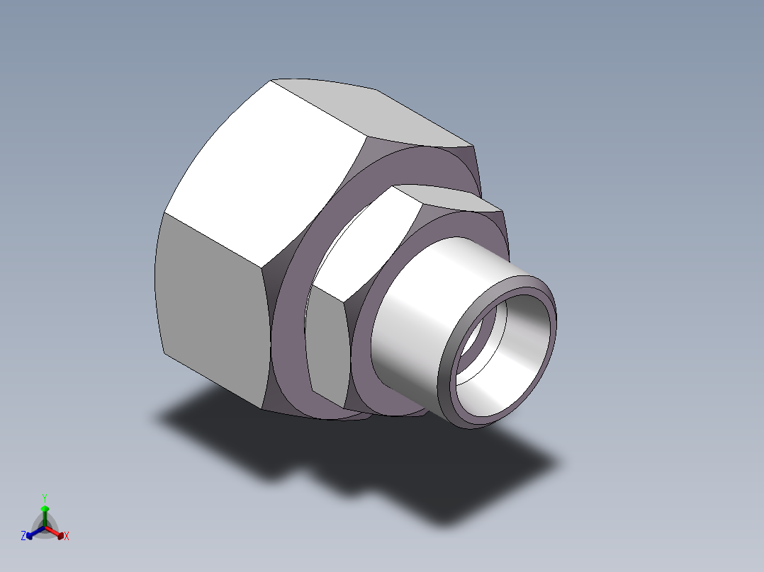 直通变径接头、2C-18-26正等轴测图