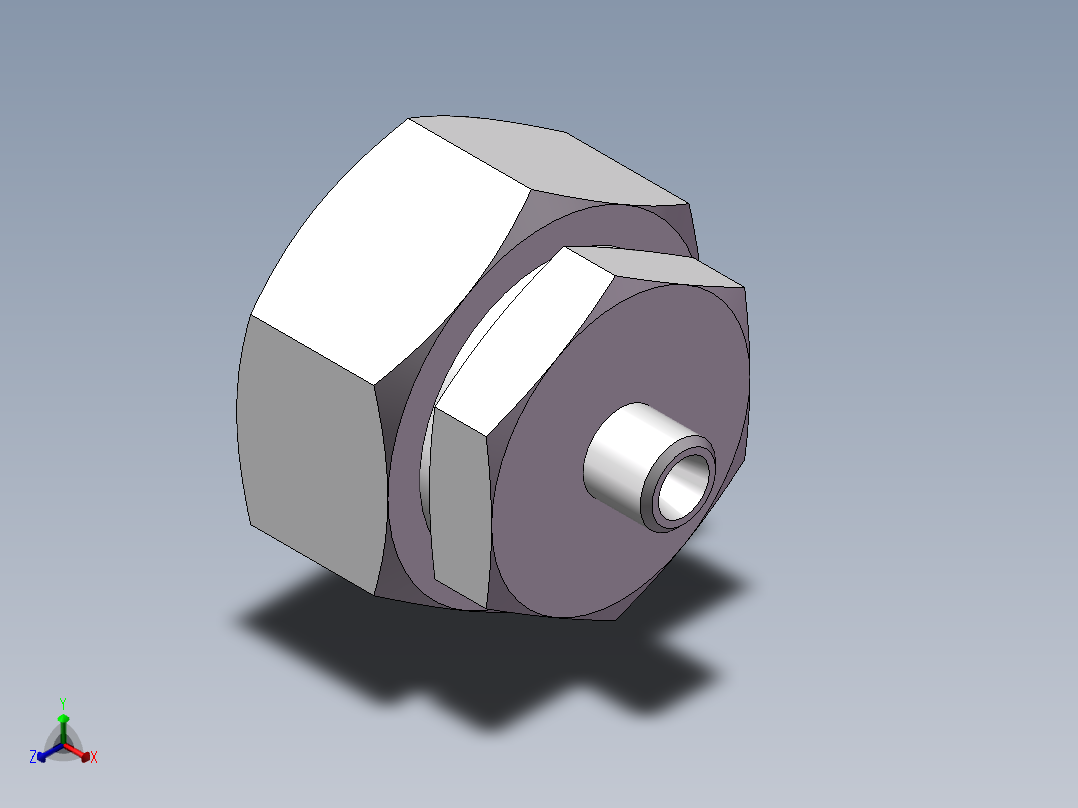 直通变径接头、2C-12-45正等轴测图