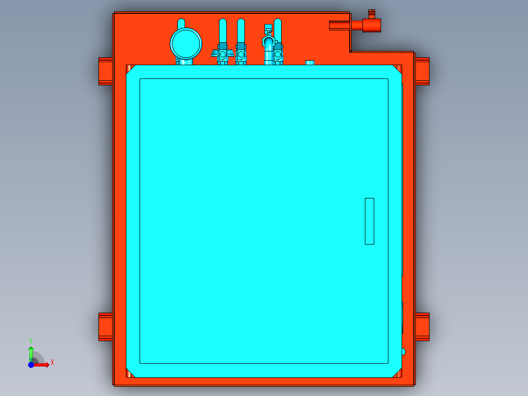 冷却水箱模型前视图