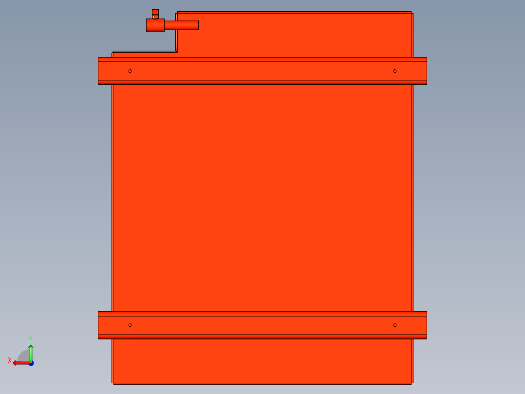 冷却水箱模型后视图