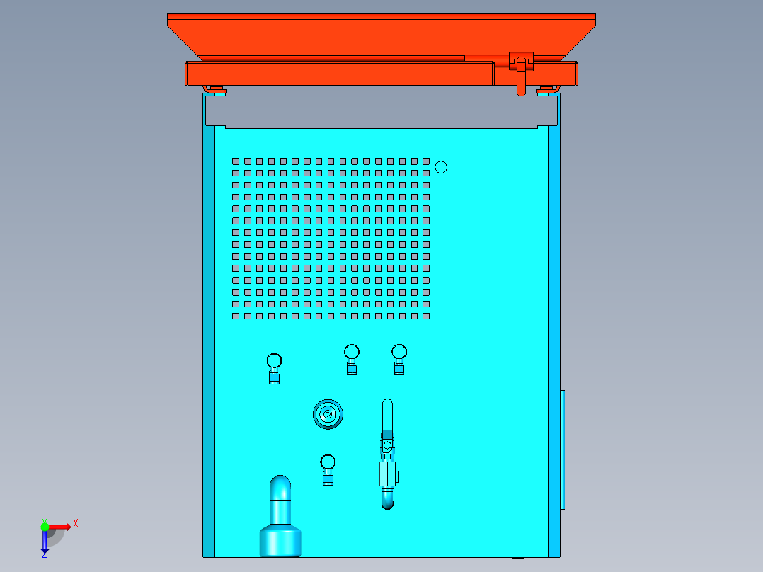冷却水箱模型俯视图