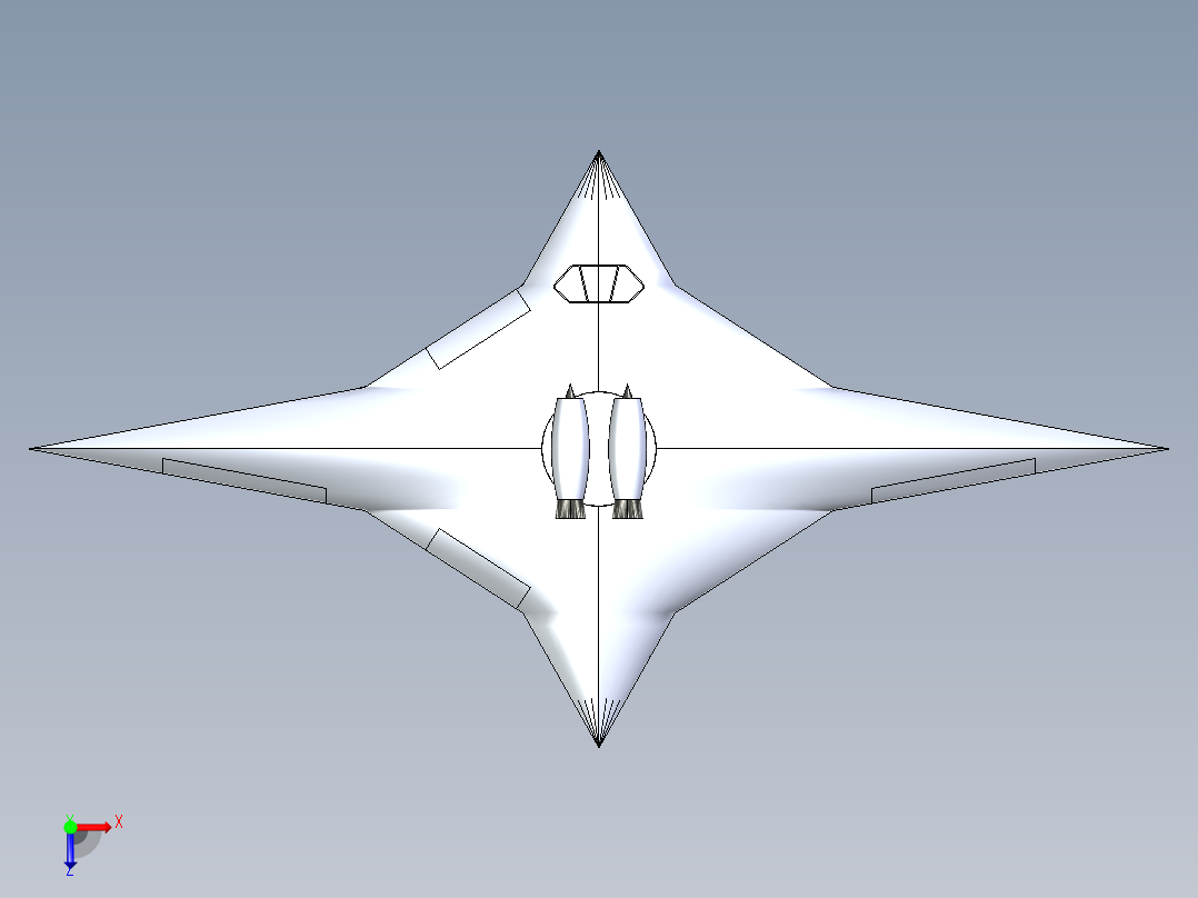 A2004189-超音速双向飞翼俯视图