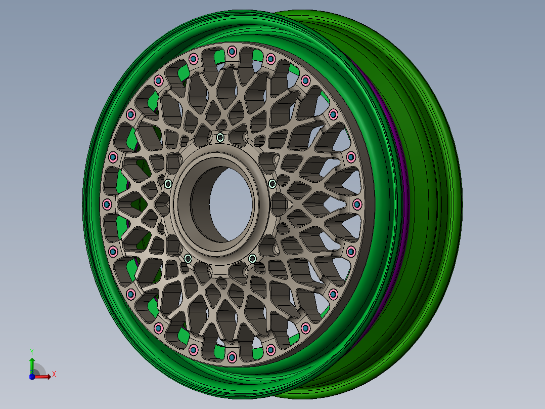 轮毂、轮胎(134)前视图