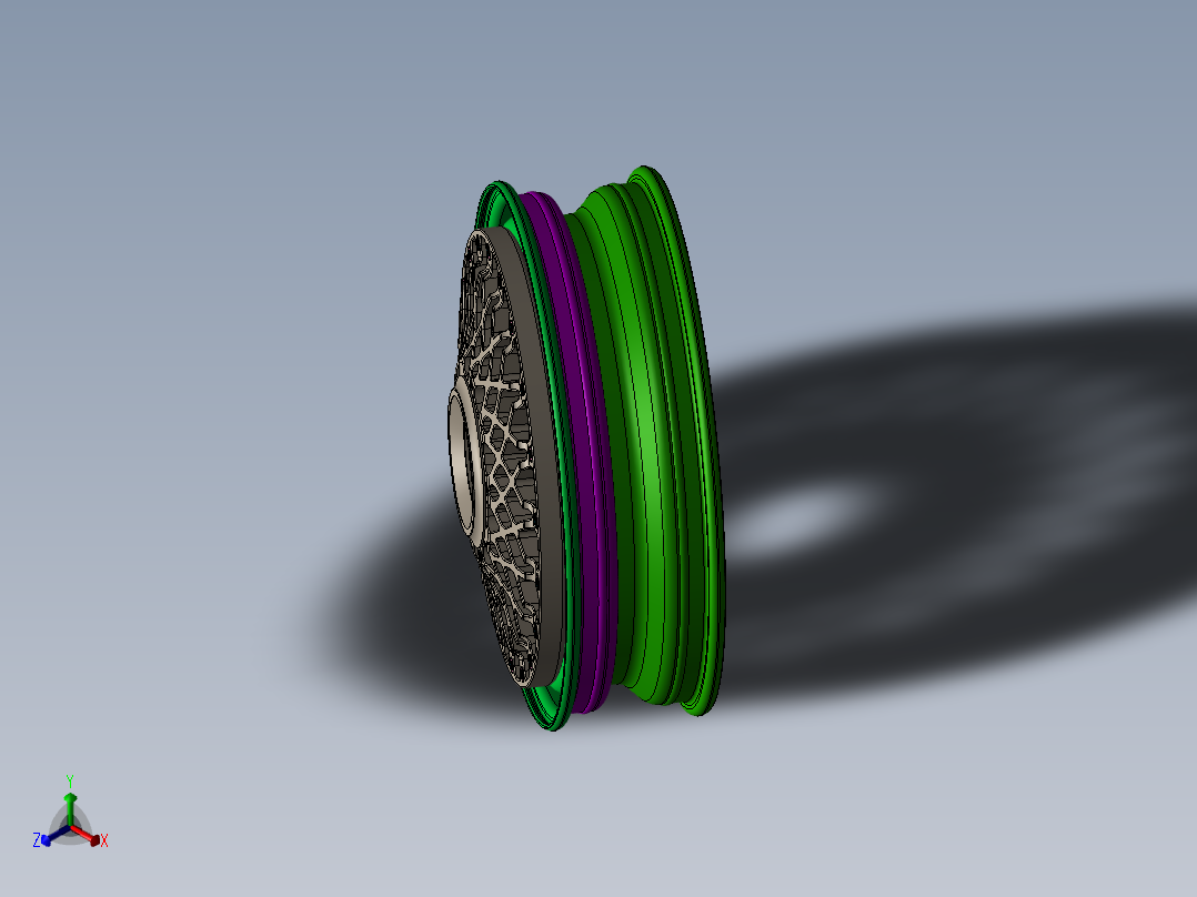 轮毂、轮胎(134)正等轴测图