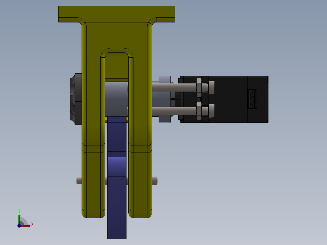 A0002777-无人机载荷释放机构 – 伺服驱动钩系统前视图