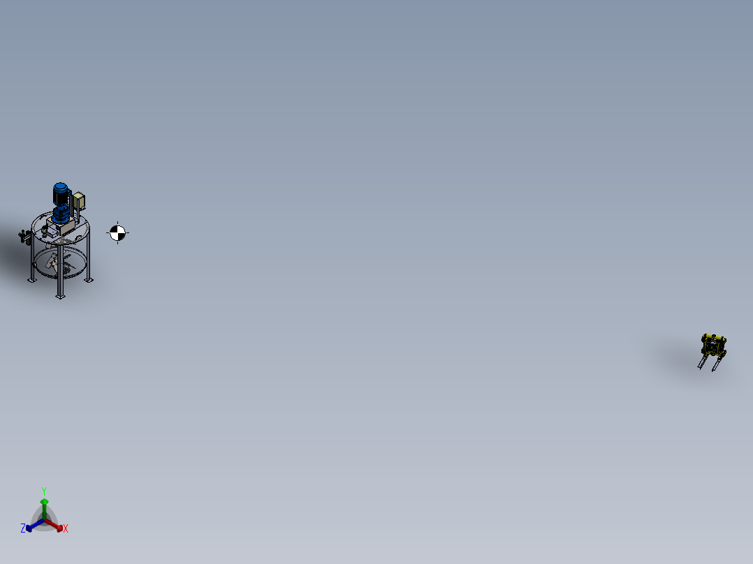 压力容积、工业搅拌罐正等轴测图