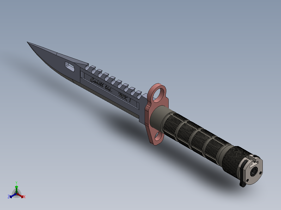 刺刀、刀(10)正等轴测图