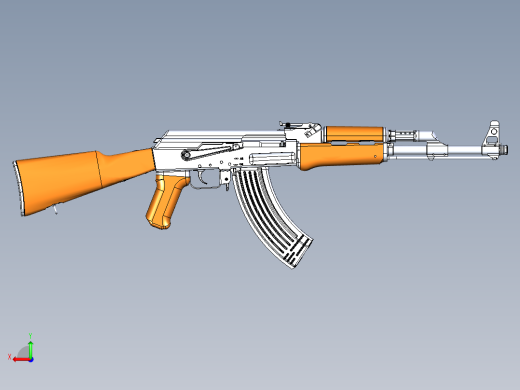 手枪左轮冲锋枪老式狙击步枪设计3D图纸AK-47 (Type3)- STP IGS后视缩略图
