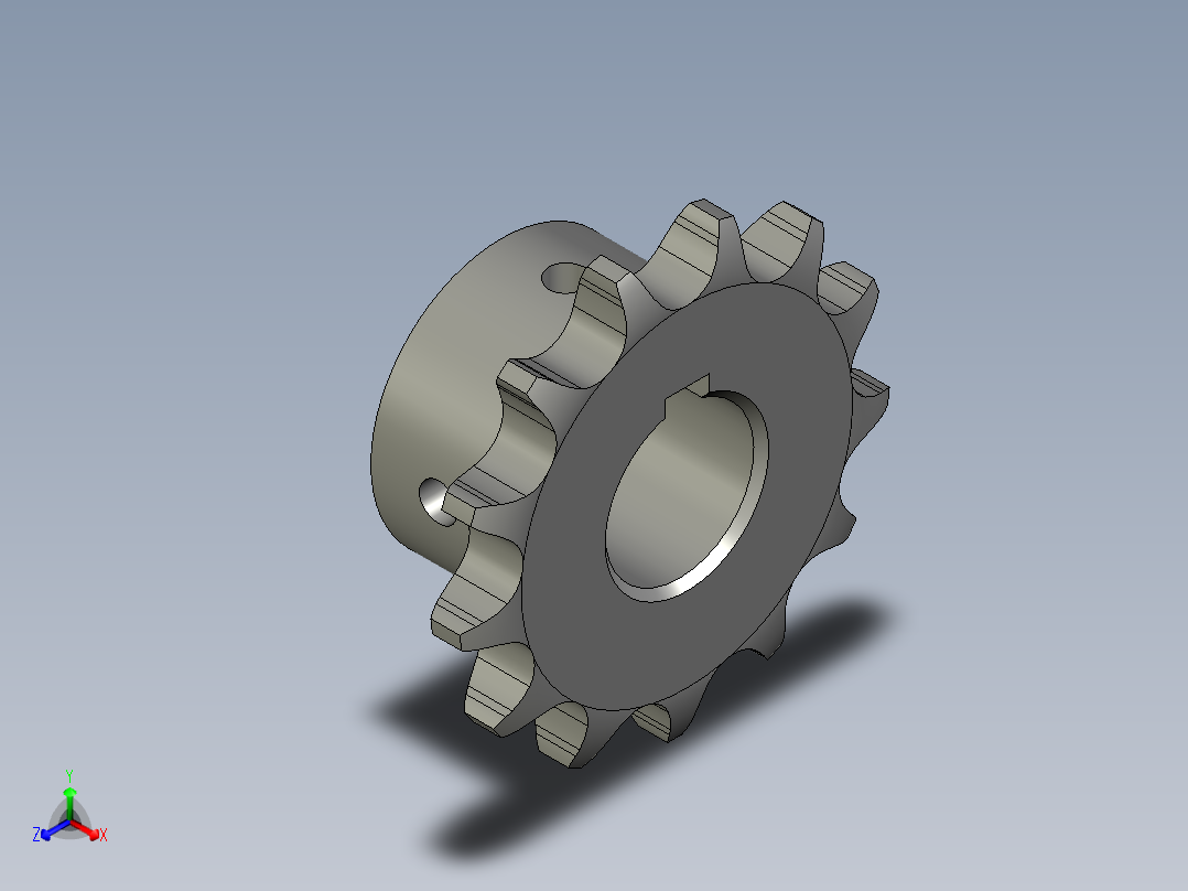 08B链轮13Z正等轴测图