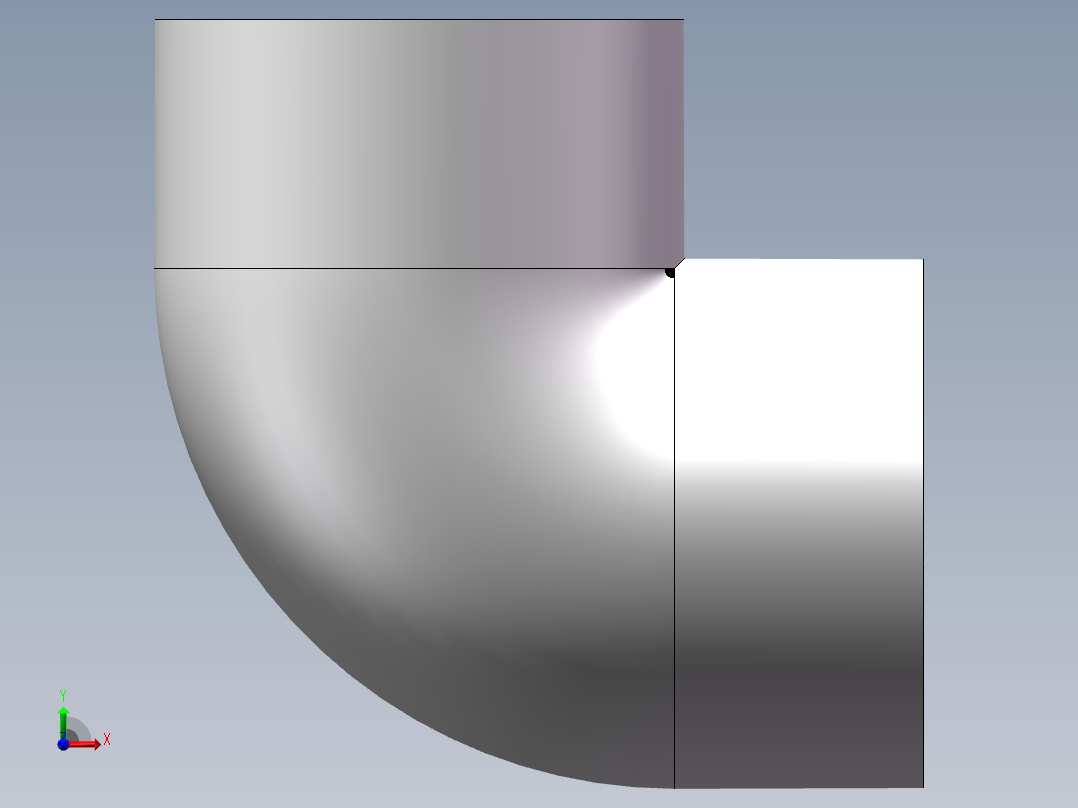 90_ELBOW_DN250_PN10_U-PVC前视图