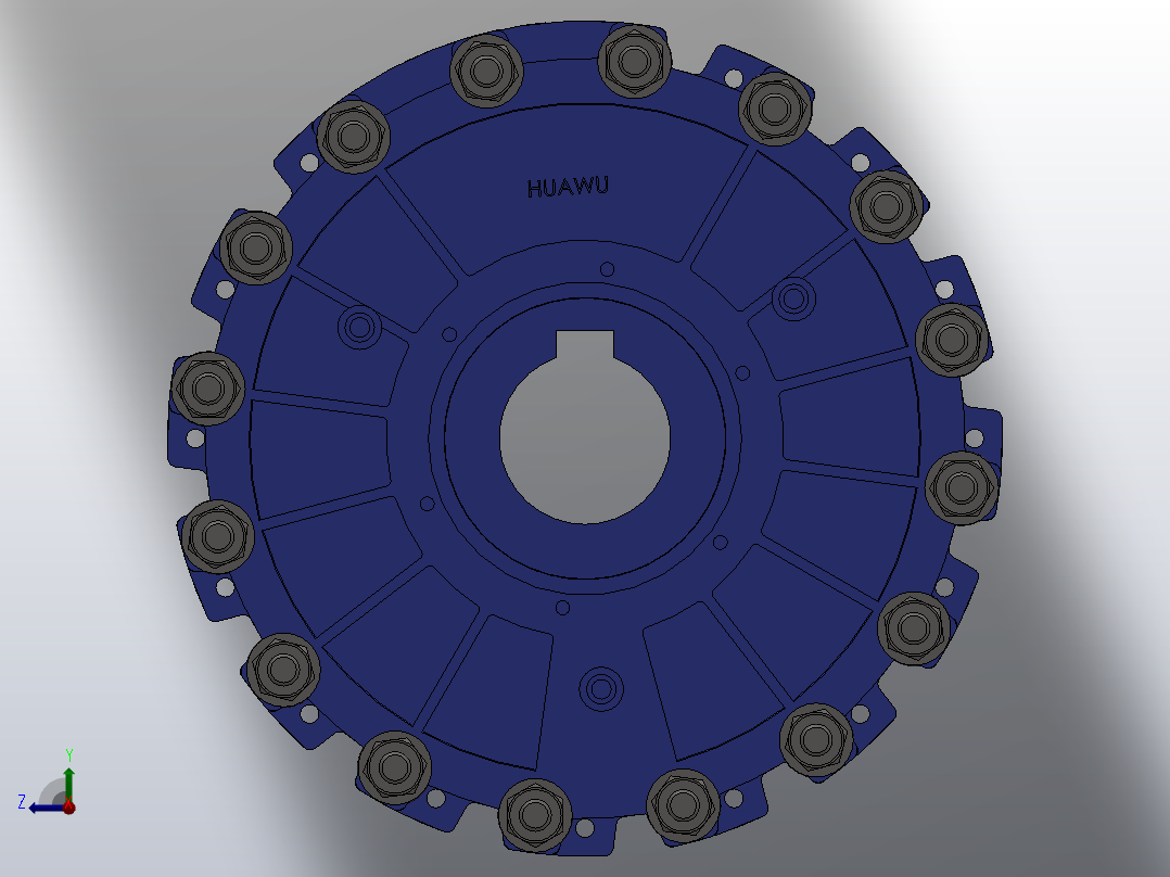 HSLP系统气动水冷盘式制动器_HSLP2404俯视图