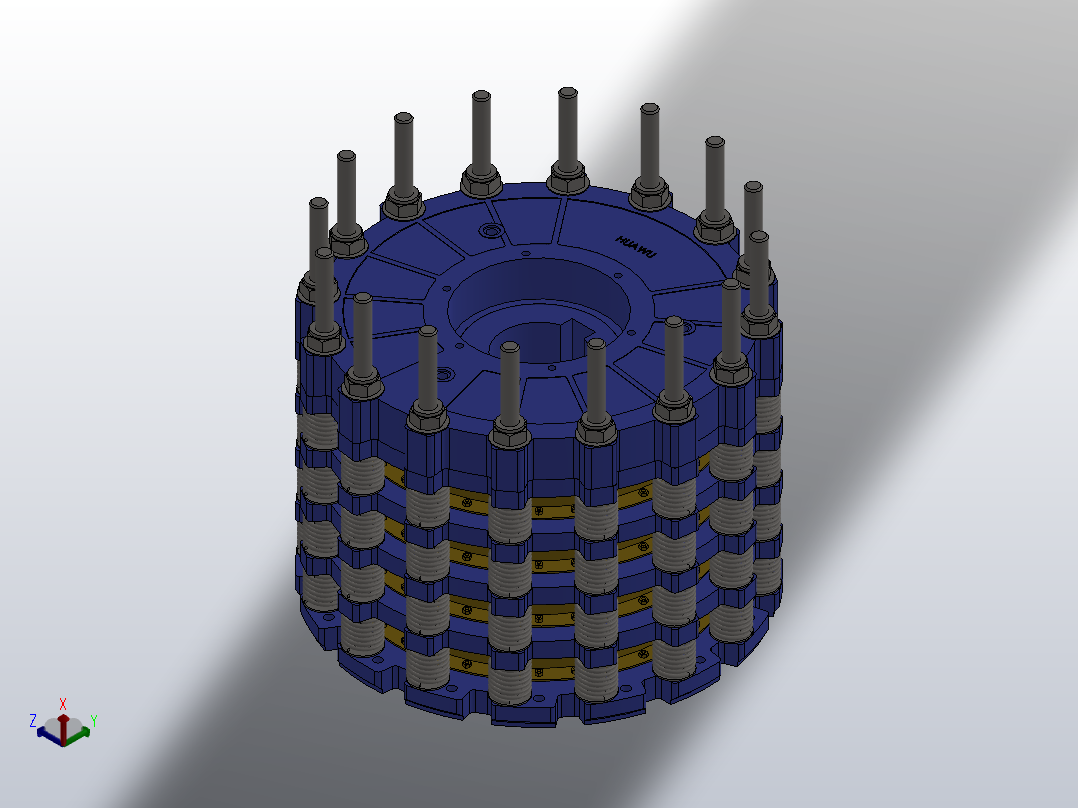 HSLP系统气动水冷盘式制动器_HSLP2404正等轴测图