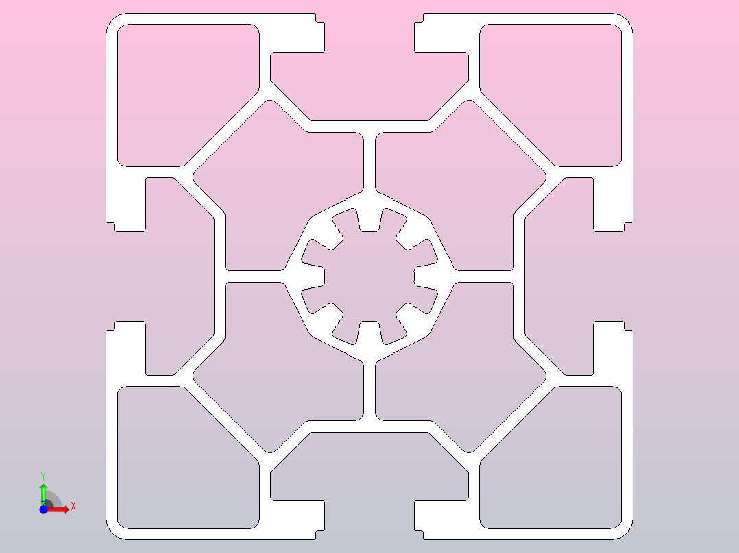 澳宏铝型材_工业铝型材6060轻型欧标前视图