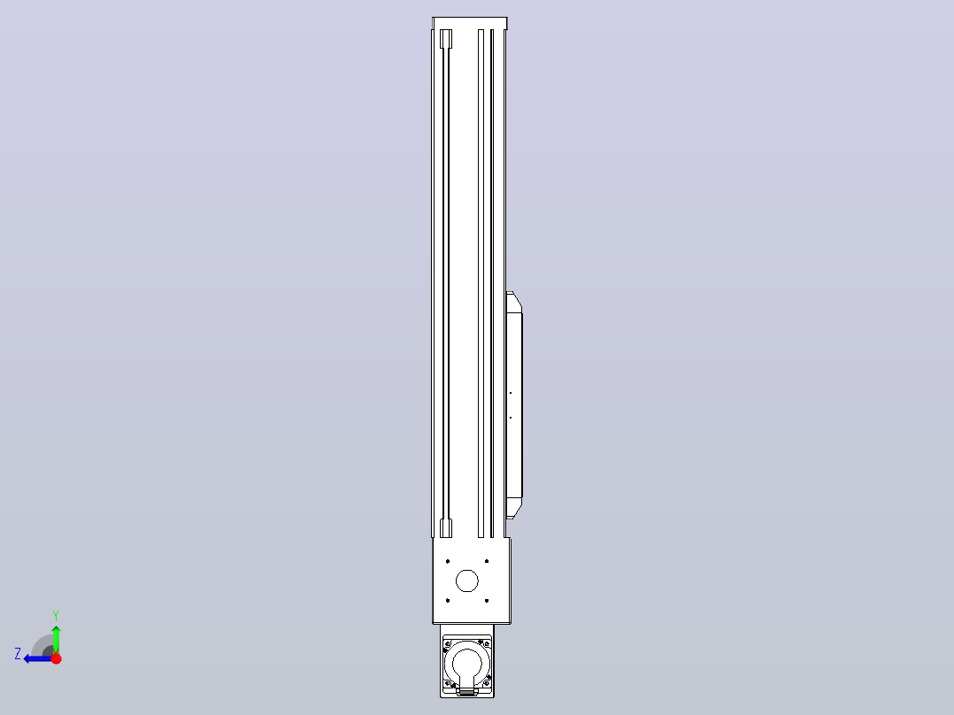 伺服电机集成皮带传动直线执行器TPA-OCB-140-256-L250-MR-P75-N3右视图