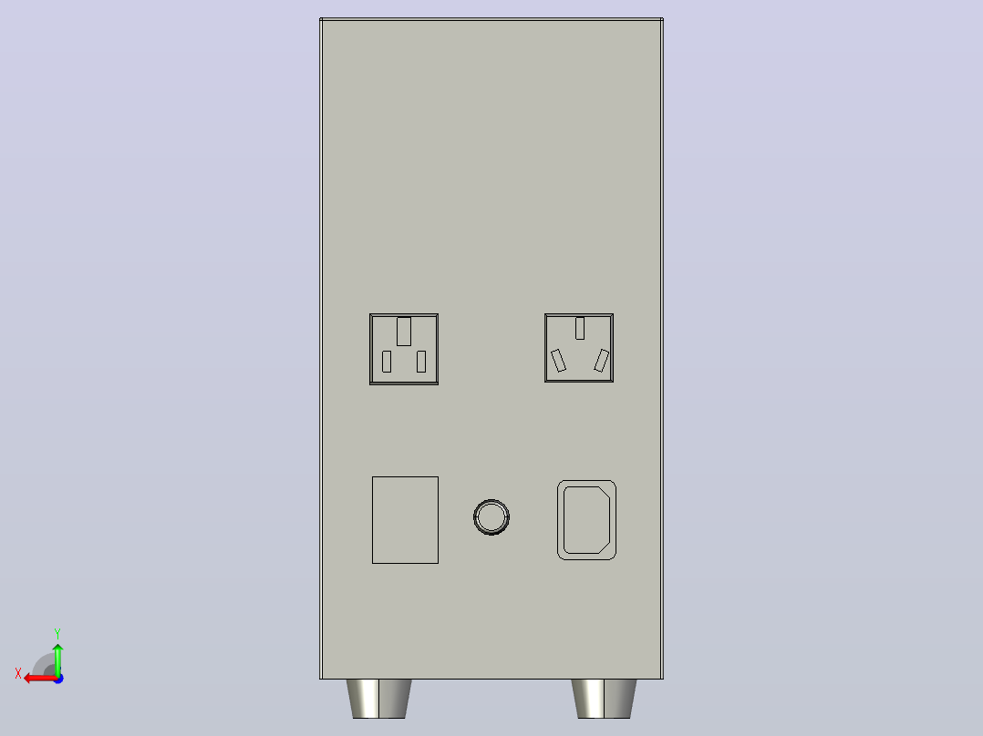 NPS1-1净化稳压电源三维模型202012后视图