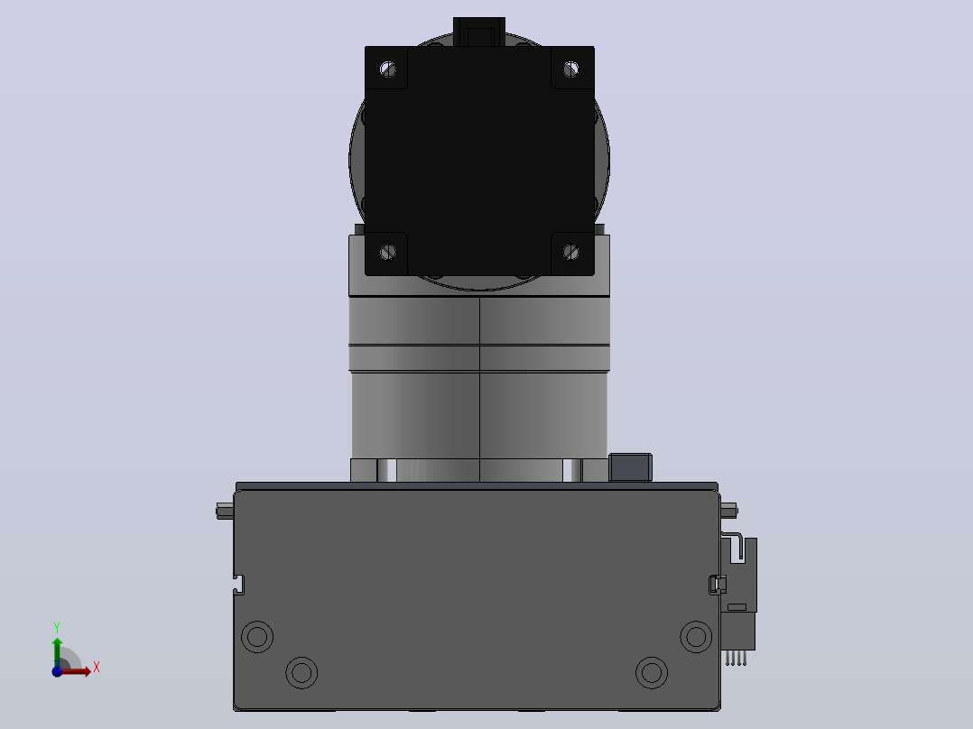 DMG170-BCM齿轮齿条模组直线滑台（电机后折）[DMG170-L16S400-DT750-C2U-BCM-P7]前视图