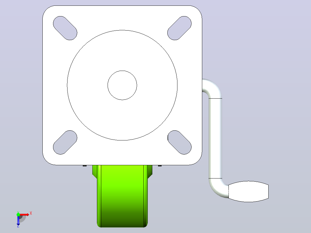 脚轮CLC02-D130-UC俯视图