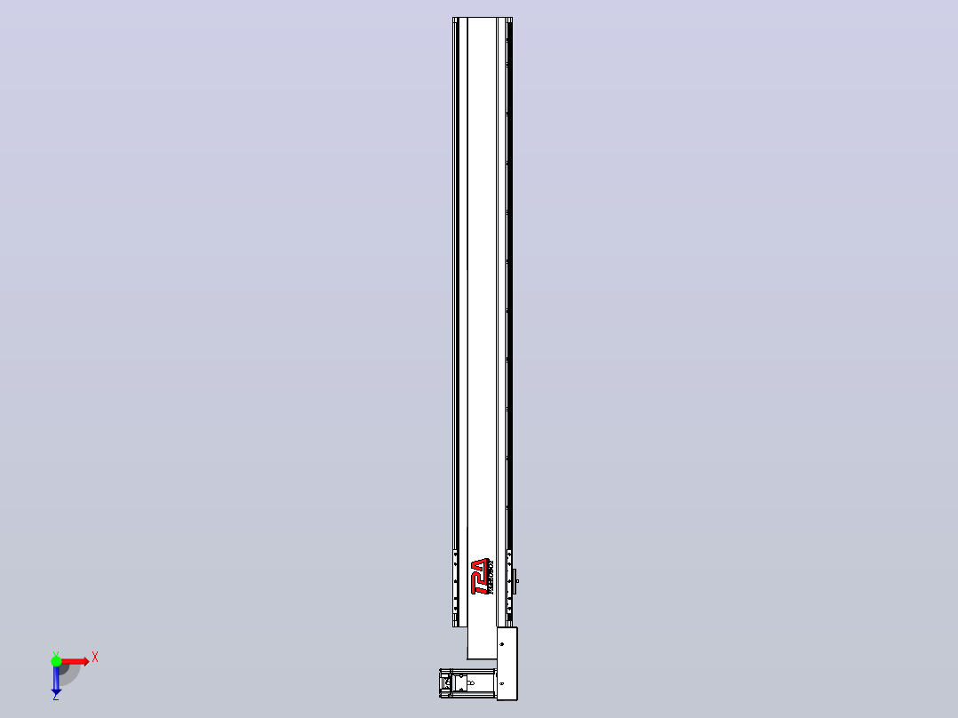 皮带直线轴半封闭可选导轨TPA-HNB-120D-110-L1000-MR-C-P40-N3俯视图
