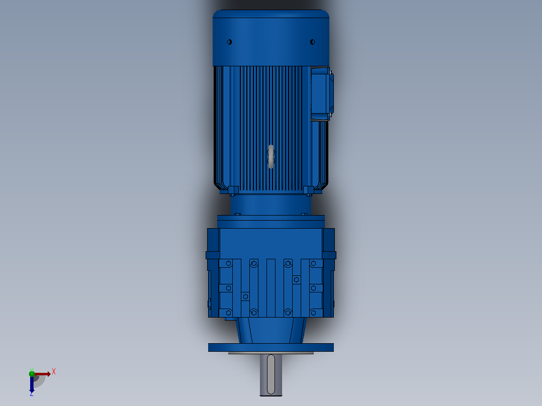 RF27法兰轴伸式安装斜齿轮减速机RF27-Y0.18-4P-63-M1-0°-Φ140俯视图
