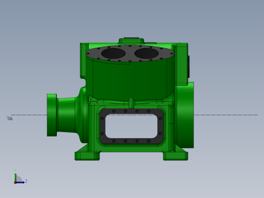 制冷压缩机缸体左视缩略图