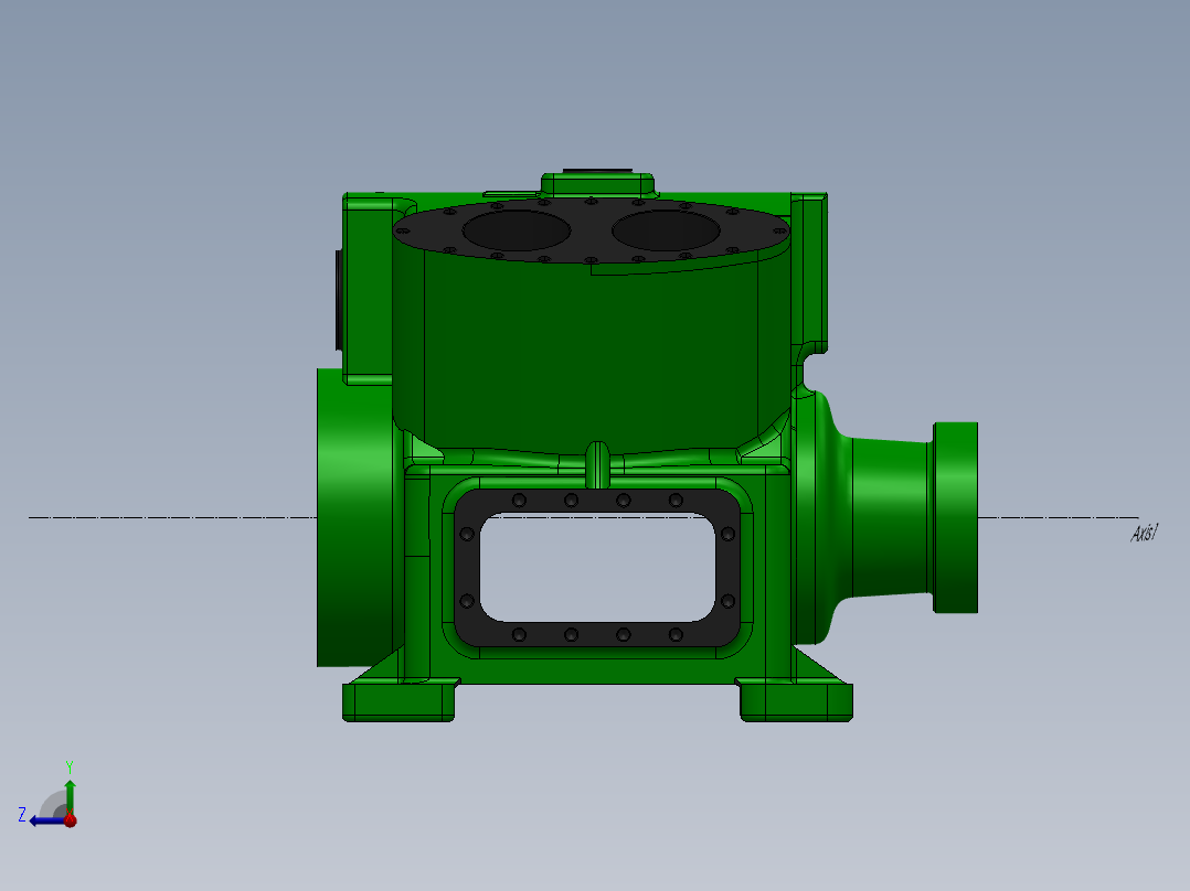 制冷压缩机缸体右视图