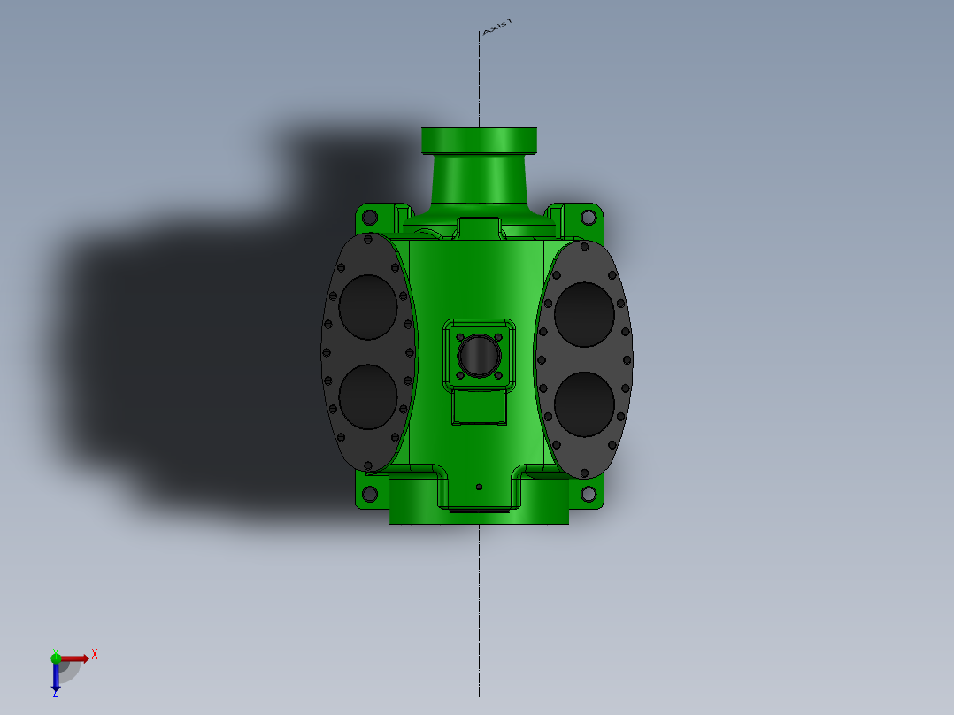 制冷压缩机缸体俯视图