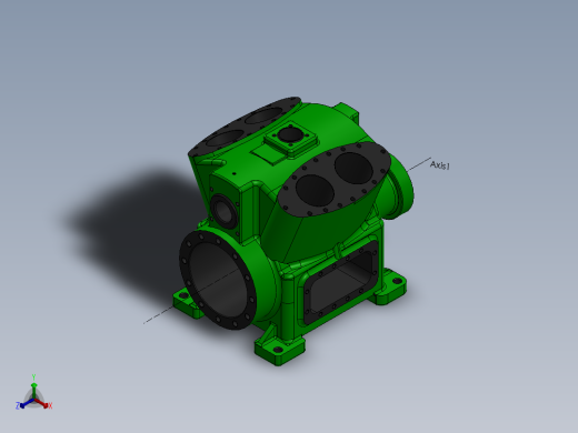 制冷压缩机缸体正等轴测缩略图