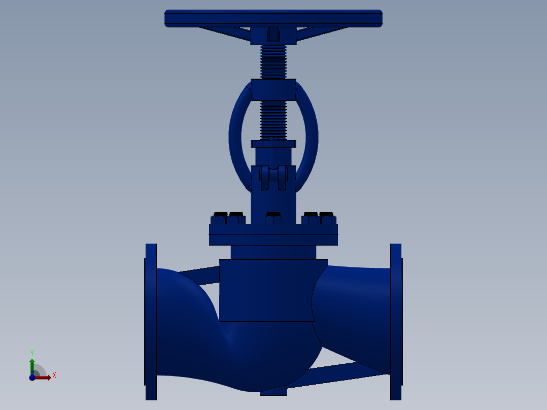 法兰截止阀-铸铁 DN15-DN300前视图