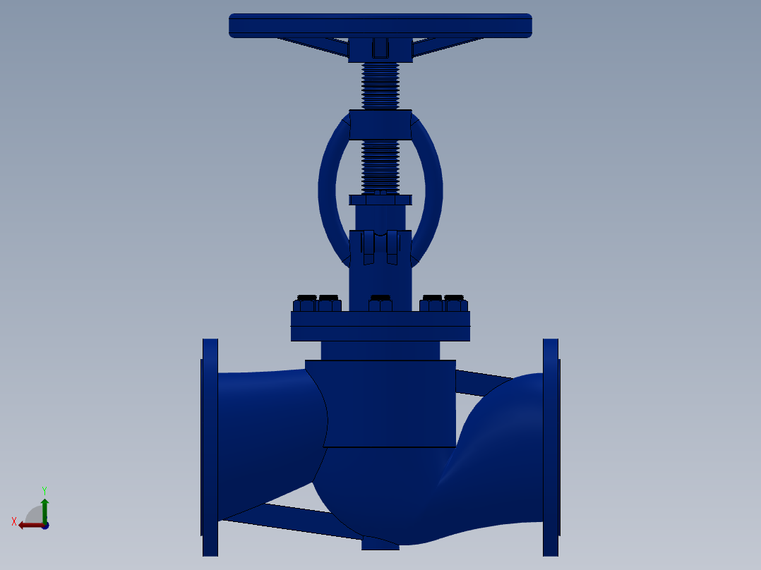 法兰截止阀-铸铁 DN15-DN300后视图
