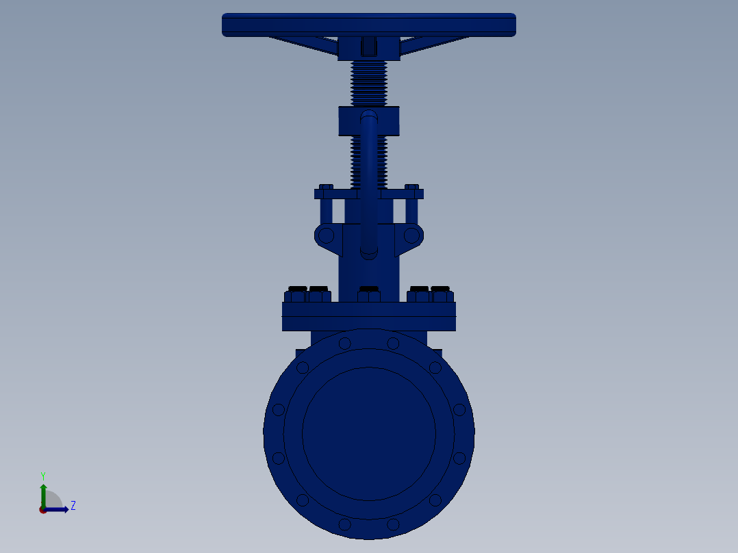 法兰截止阀-铸铁 DN15-DN300左视图