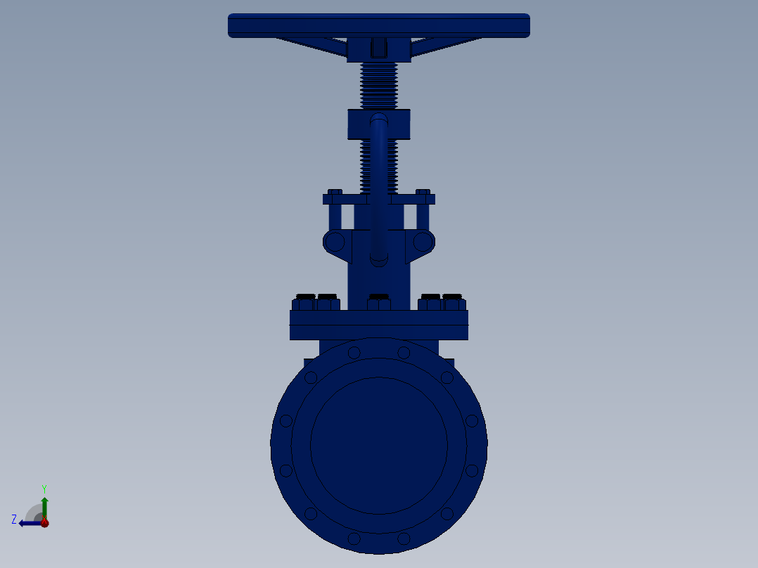法兰截止阀-铸铁 DN15-DN300右视图
