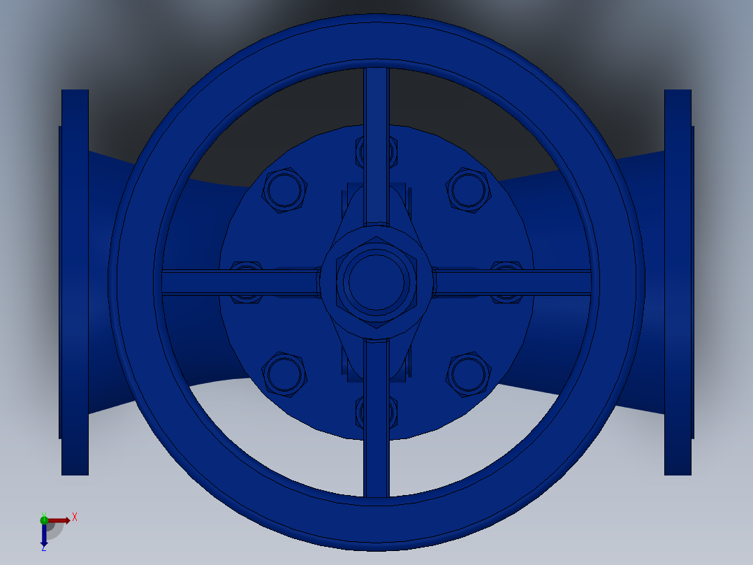 法兰截止阀-铸铁 DN15-DN300俯视图
