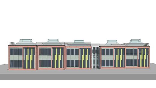 J114－现代风15班幼儿园建筑设计方案效果图总平面CAD图纸SU模型素材缩略图