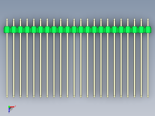 彩色公头100mil（2.54mm）系列-DS1021_green_1x22p_100mil_Type43_rev1.0俯视缩略图