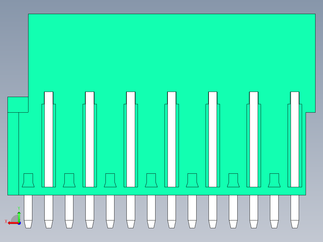 DEGSON 2EDG 系列 5.0mm 可插拔接线端子组-2EDGVT-5.0-14P-14-00AH后视图