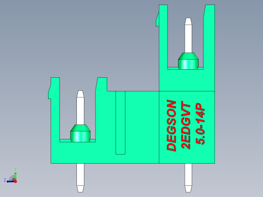 DEGSON 2EDG 系列 5.0mm 可插拔接线端子组-2EDGVT-5.0-14P-14-00AH右视缩略图