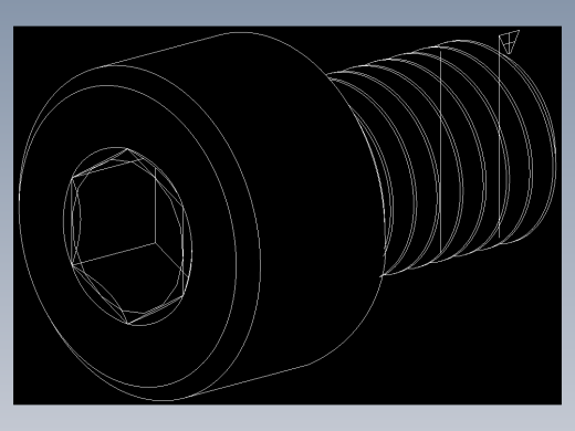M8 x 1.25mm Thread 12mm LONG SOCKET HEAD CAP SCREW.DWG