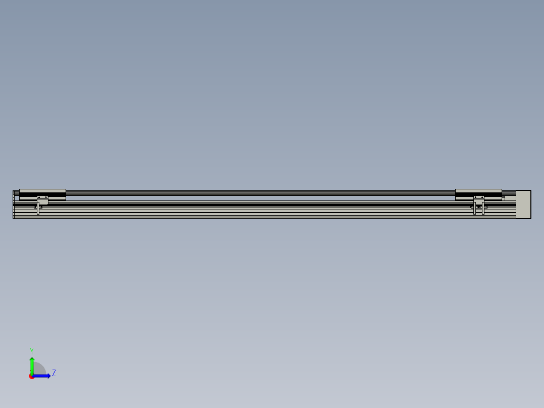 直线模组LHA170-S1400-L设计图纸左视图