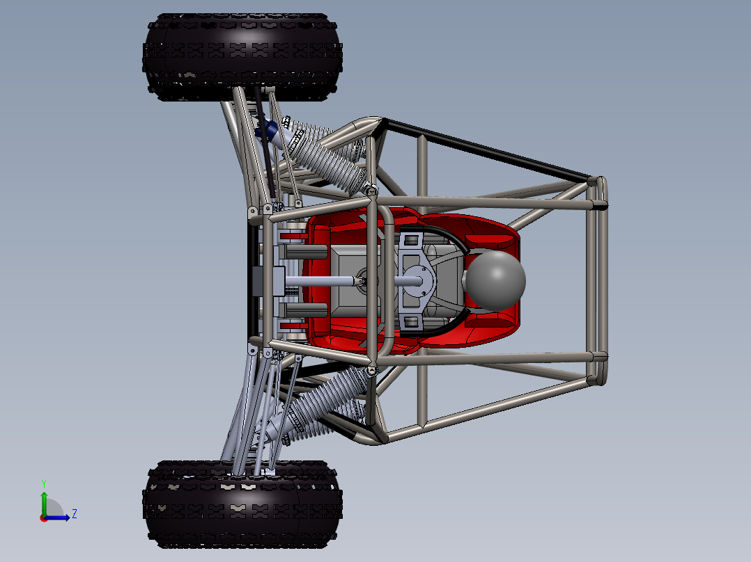 ATV buggy单座越野车3D数模图纸 Solidworks设计左视图