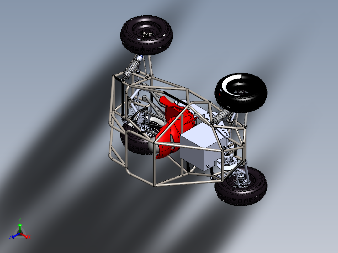 ATV buggy单座越野车3D数模图纸 Solidworks设计正等轴测图