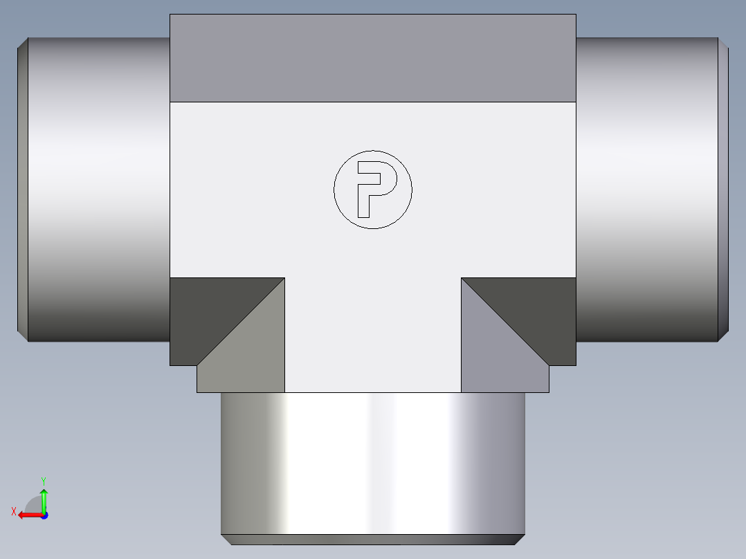卡套式工业通用硬管接头EO_Union_tee_T25SCFX后视图