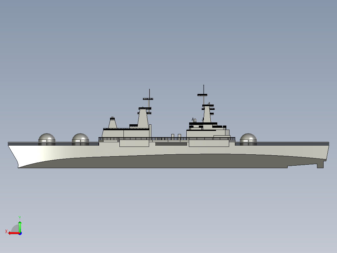 军舰三维建模后视图