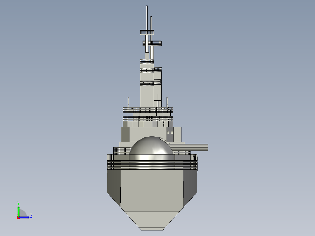 军舰三维建模左视图