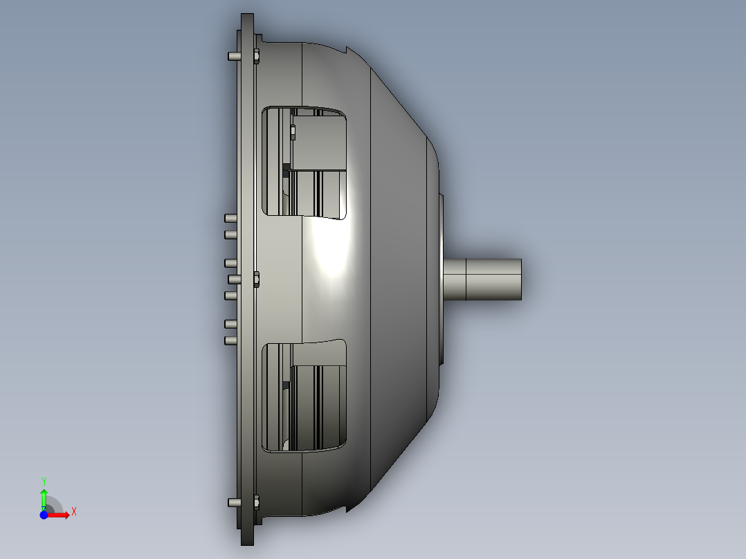 重型载货汽车双片离合器系统设计与仿真【三维PROE】【6张CAD高清图纸、文档所见所得】【YC系列】前视图